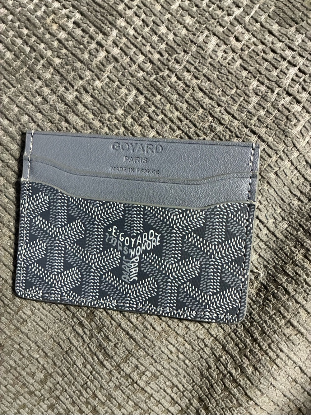 Goyard Navy and Gray Card Holder - Goyardine Pattern Leather Card Case